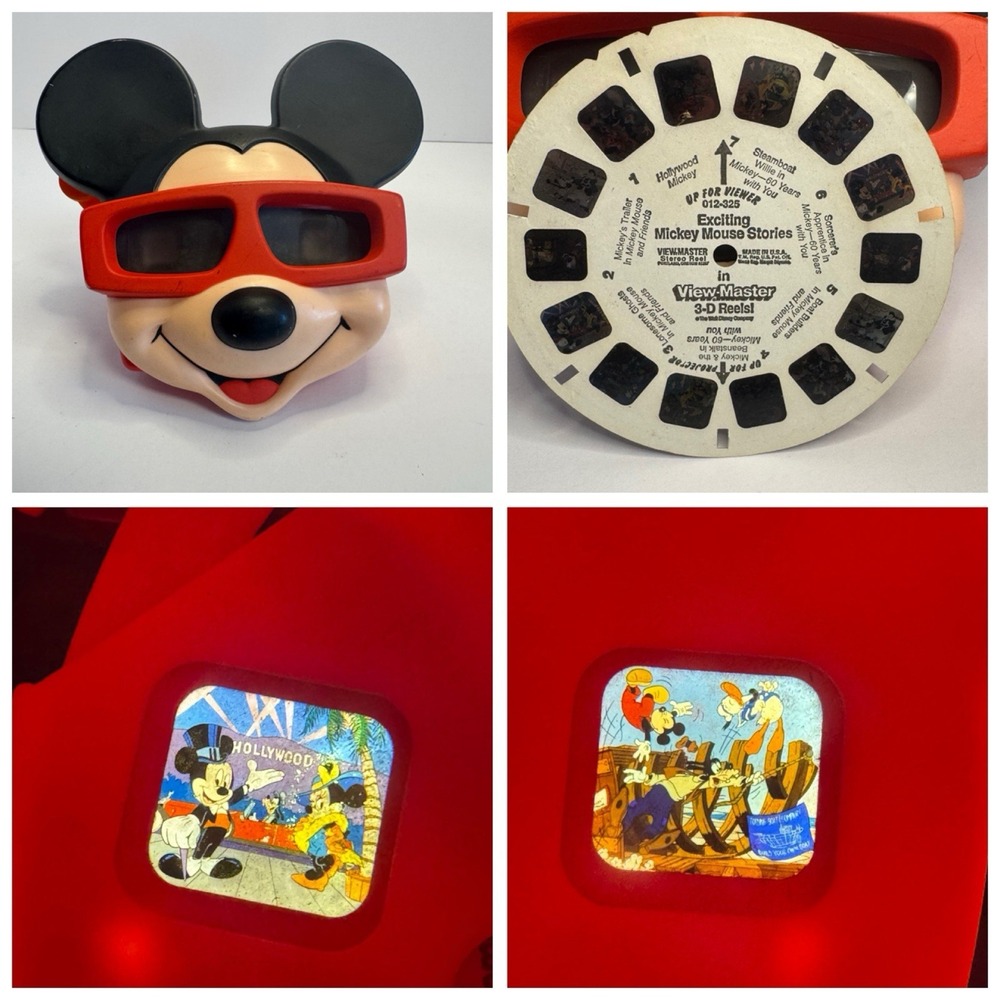 Vintage 1989 Mickey Mouse View-Master 3D Viewer‎ Disney View Finder w/ 1 Disk